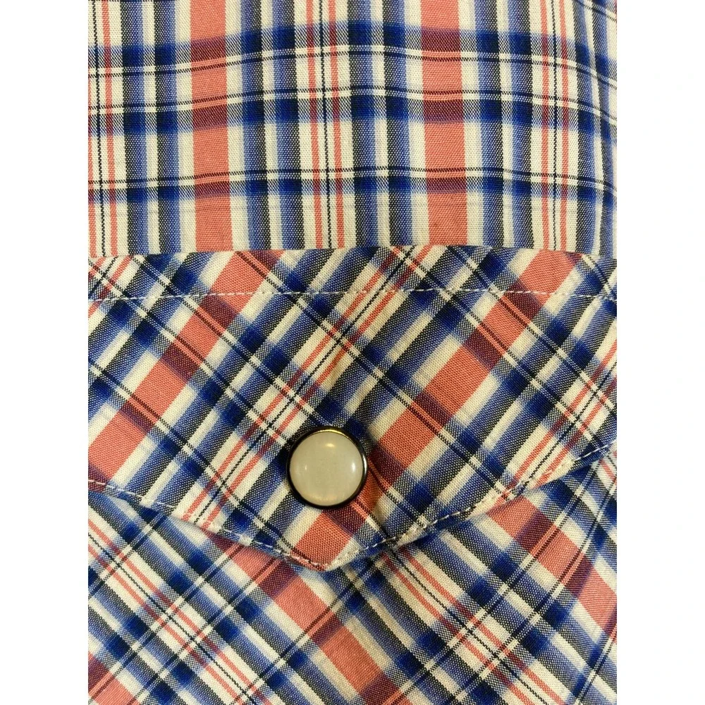 Banana Republic Mens XL Western Plaid Pearl Snap Long Sleeve Shirt Bundle 2pk